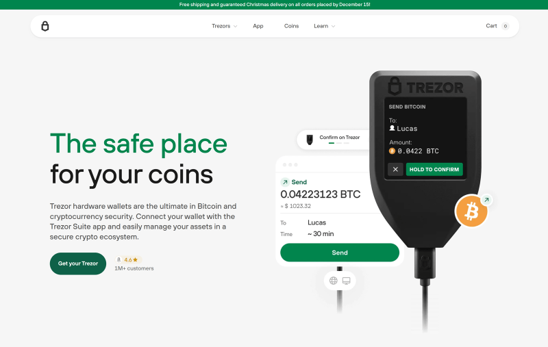 Trezor Hardware Wallet (Official) | Bitcoin & Crypto Security